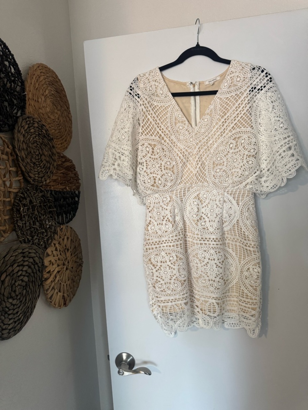 Soieblu Cream Lace Mini Dress